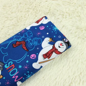 

140*100 cm Cartoon Christmas snowman Christmas decoration Sewing 100%Cotton fabric DIY Handmade Material Sewing Fabric Patchwork