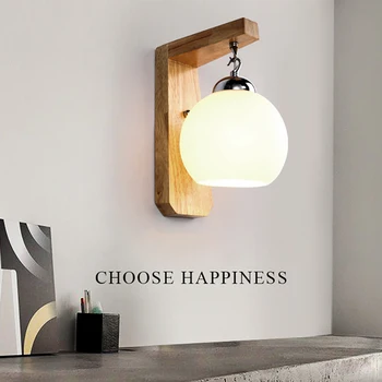 

Hartisan Nordic Wall Light Stairs Light Lamps For Home Metal Wood E27 Wall Light Fixture Metope Installed Hanging Light