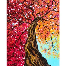 GATYZTORY 5D алмазная живопись Полная площадь DIY домашний декор мозаика Стразы Картина на холсте с логотипом на заказ стена кленовое дерево осенью