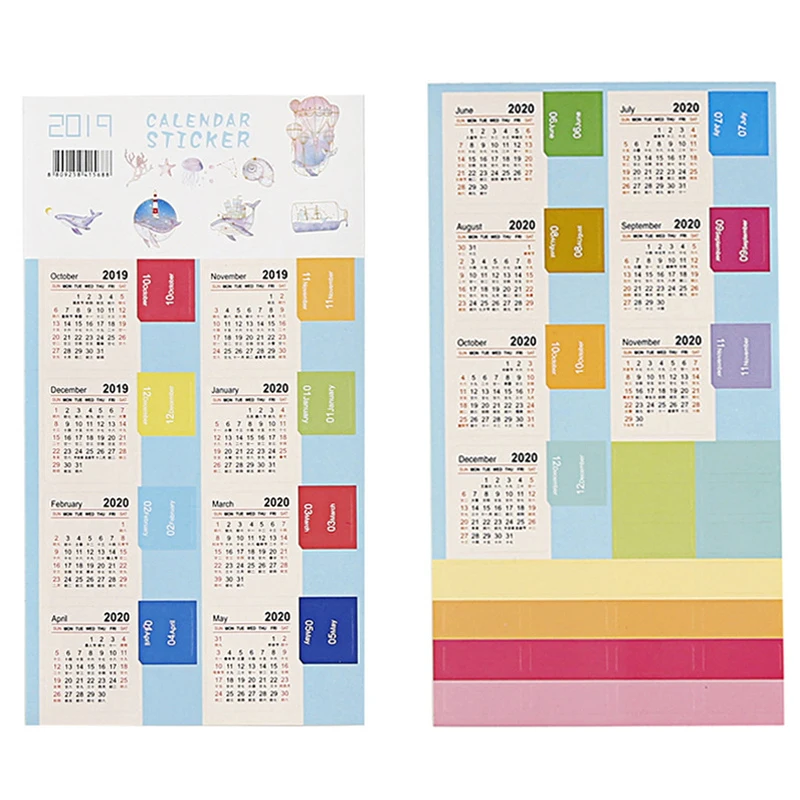 Год, наклейки на календарь, Закладка-индекс, планировщик, Bullet Journal, аксессуары, декоративные наклейки, этикетка, календарь, канцелярские товары, 2 шт