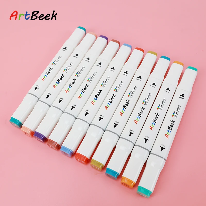 ArtBeek 80 Colors Alcohol Markers Set, Illustration Permanent markers, Dual  Tip Art for Kids, Sketch Drawing