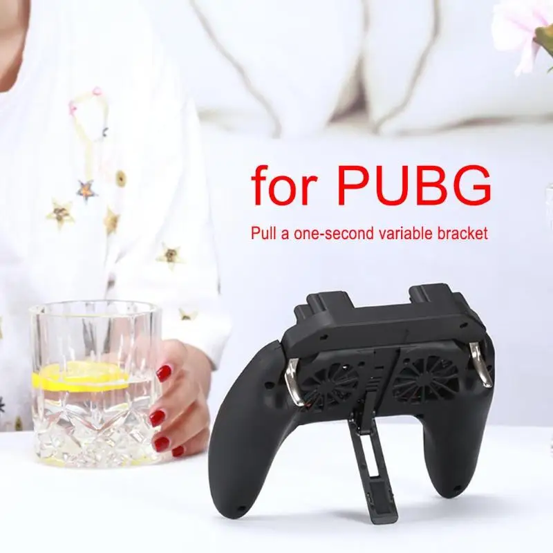  H10 Game Controller Gamepad Joystick Trigger Shooting Button with Dual Fan for PUBG High Sensitivit
