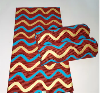 

Newest African Wax Fabric Atretch Ankara Print Fabric Batik cotton golden quality brode wrapper material stuff for sewing