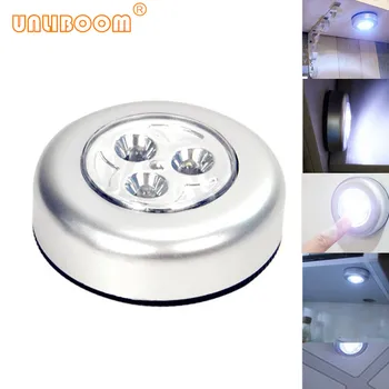 

3 LED Silver Closet Cabinet Lamp Battery Powered Wireless Stick Touch Sensor Security Kitchen Bedroom Night Emergency Light