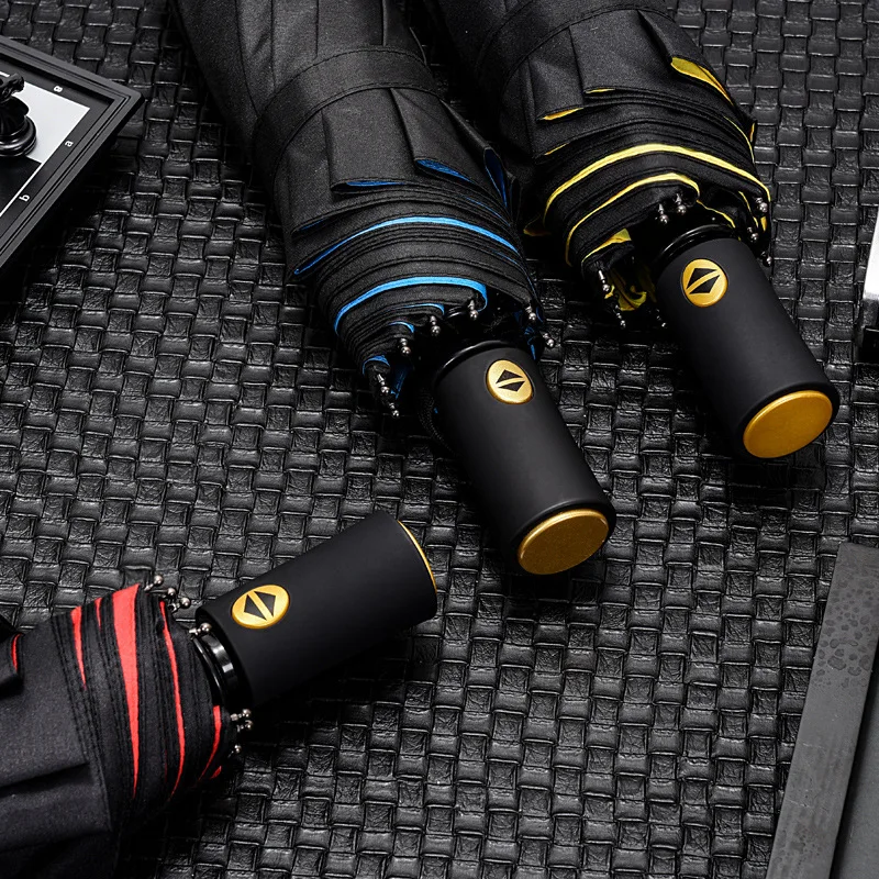 

Fully automatic double-layer umbrella ten bones windproof folding umbrella men and women rain and rain dual-use double umbrella