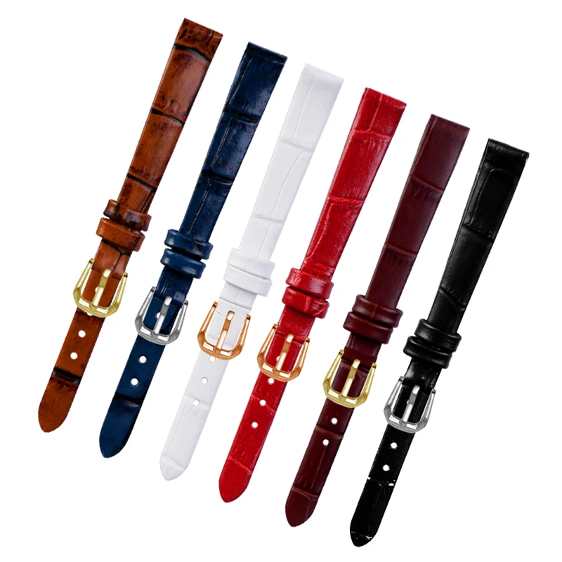 Bracelet De Montre En Cuir Souple - Tailles 10mm, 12mm, 14mm - Pour Femmes, Compatible Montres Classiques Et Smartwatches