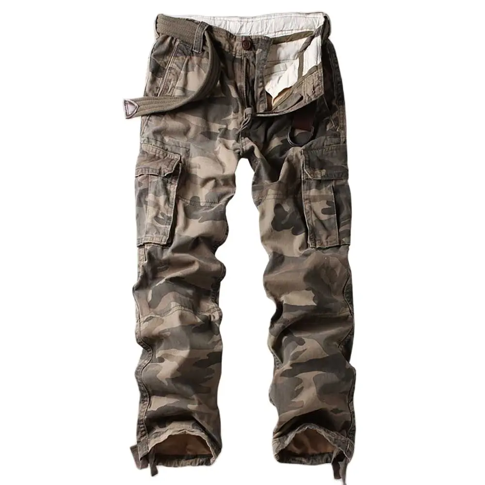 Cargo Pants Men Fashion Style Trousers Pocket Joggers Straight Loose Baggy Camouflage