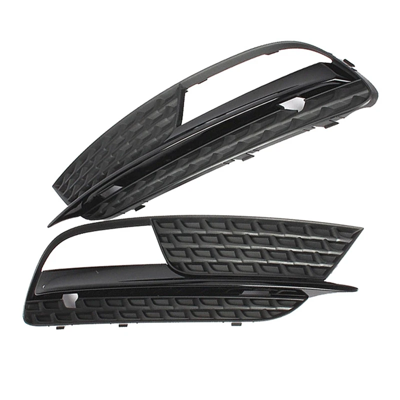 

Black Protective Mesh Covers Front Left Right Bumper Lower Fog Light Lamp Grilles Cover for AUDI A5 12-16 8T0 807 681 H 682 H