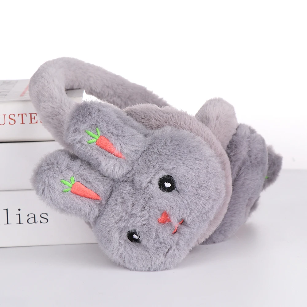 4-Grey Новые милые плюшевые теплые наушники с мультяшным кроликом котом Модные женские зимние теплые плотные теплые наушники для девочек и мальчиков защита ушей - Цвет: 4-Grey