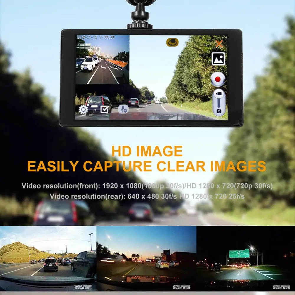 Dpower D05 подсветка сенсорный экран Вождение рекордер зеркало+ gps отслеживание gps навигация циклическая запись ночное видение