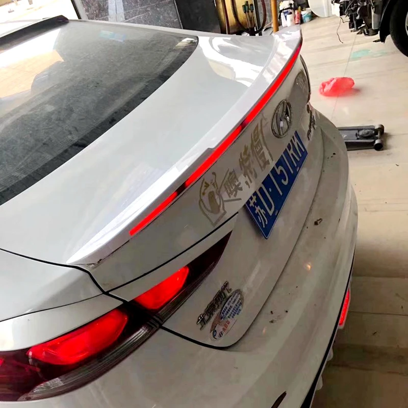 Для hyundai Elantra автозапчасти надрезаемая подкладка, ABS материал с светодиодный цветной спойлер Elantra задний спойлер