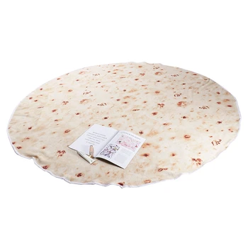 

Burrito Tortilla Blanket Round Novelty Blanket A Giant Human Burrito Tortilla Throw Food Creation Wrap Blanket Giant Towel