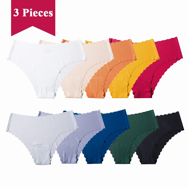 3 Pieces Invisible Panties Seamless Underwears Invisible Panty Laser Cut  Panties Hipster Women's Sexy Bikini Sexy