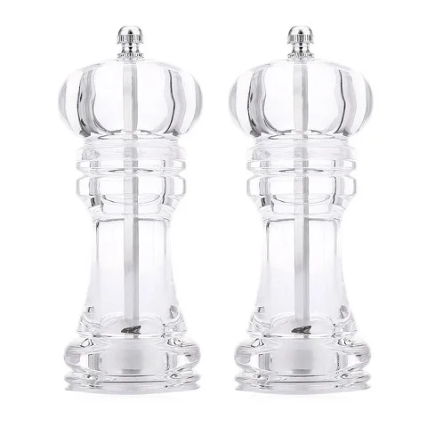 TWO piece - small Акриловая соль мельница для перца ручная мельница для перца солевые специи мельница шейкер прозрачный шлифовальный инструмент приправа мельница для перца - Цвет: TWO piece - small