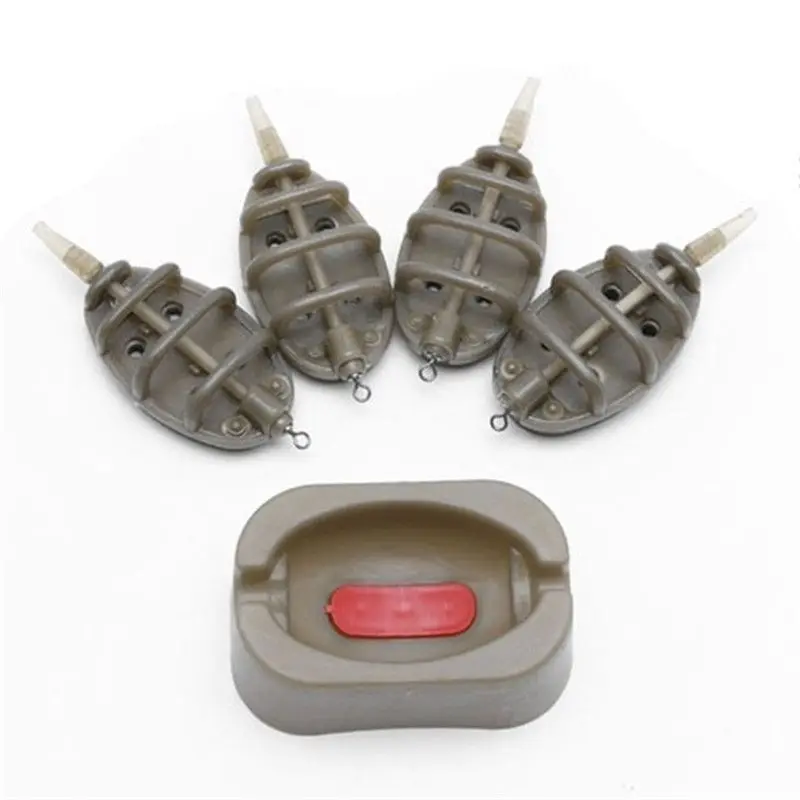 

Carp Fishing Combo Inline Method Feeders Mould Set Fishing Multi-Function Bait Thrower Lead Sinker Easy To Use Catch More Fish