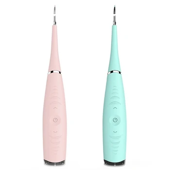 

2Set Portable Electric Sonic Scaler Tooth Calculus Removal Teeth Stains Tartar Tool Dentist Whiten Teeth Pink & Blue