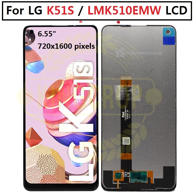 Для LG K51S ЖК-дисплей с рамкой LMK510EMW LM-K510EMW Дисплей кодирующий преобразователь