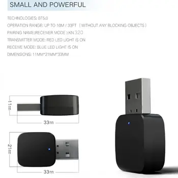 

USB Bluetooth Receiver Transmitters 5.0 Wireless Audio Music Stereo Adapter Dongle for TV PC Bluetooth Speaker Headphone Car AUX