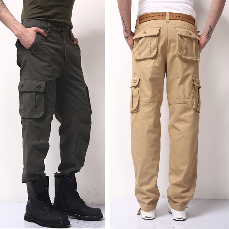 Мужские брюки карго Брюки для бега военные для мужчин s мульти карман комбинезоны тактические армейские брюки камуфляж Мода Высокое качество 30-44