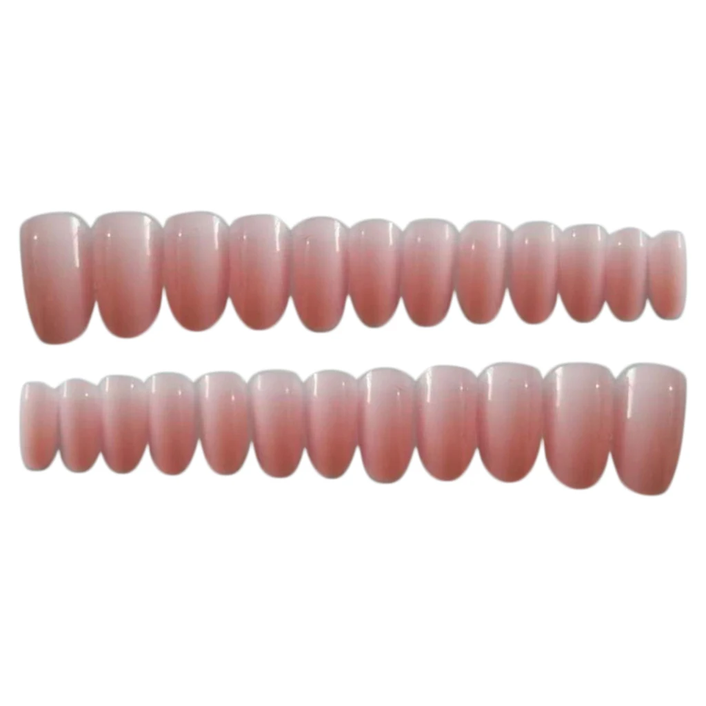 24 Pcs Fake Nail Tips Clear Full Cover False Nails For Salons DIY Nail Art