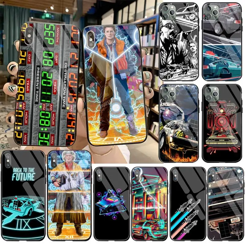 

Back to the Future DeLorean Time Machine Phone Case Tempered Glass For iPhone 11 Pro XR XS MAX 8 X 7 6S 6 Plus SE 2020 case