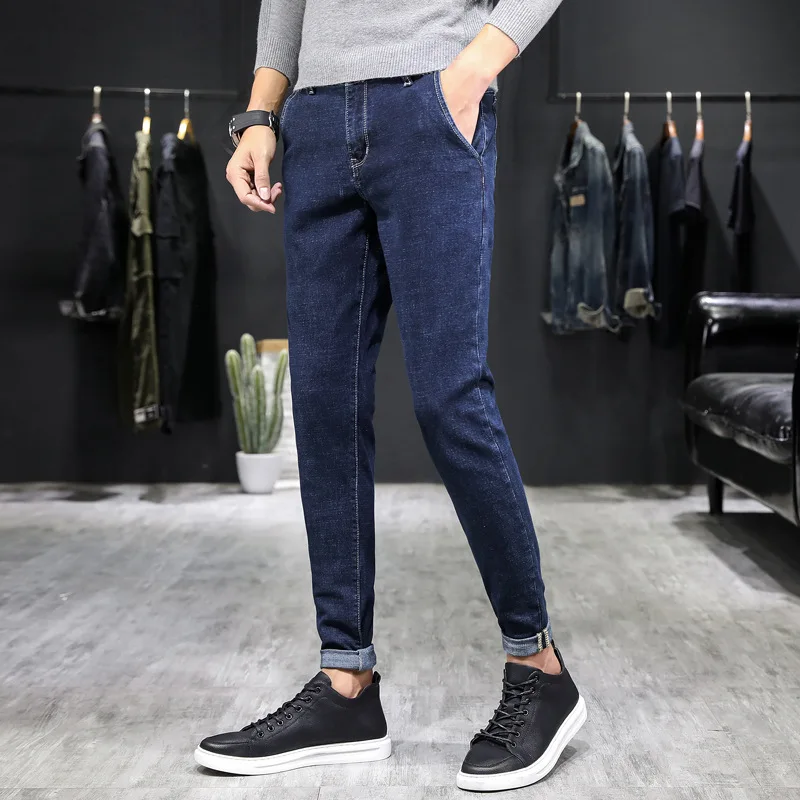 

2019 Autumn Jeans Men's Korean-style Trend Teenager Skinny Pants Elasticity MEN'S Jeans