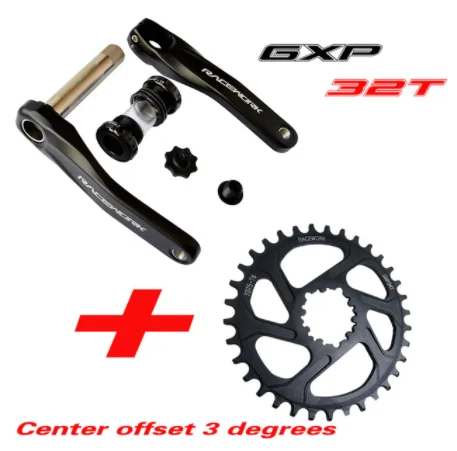 GXP32T 3degrees Fahrrad kurbel гоночный велосипед MTB GXP Kurbel алюминиевый легиер Mit Boden Kurbel 170 crank platte rot 32 T 34 T 36 T 38 T - Цвет: GXP32T 3degrees