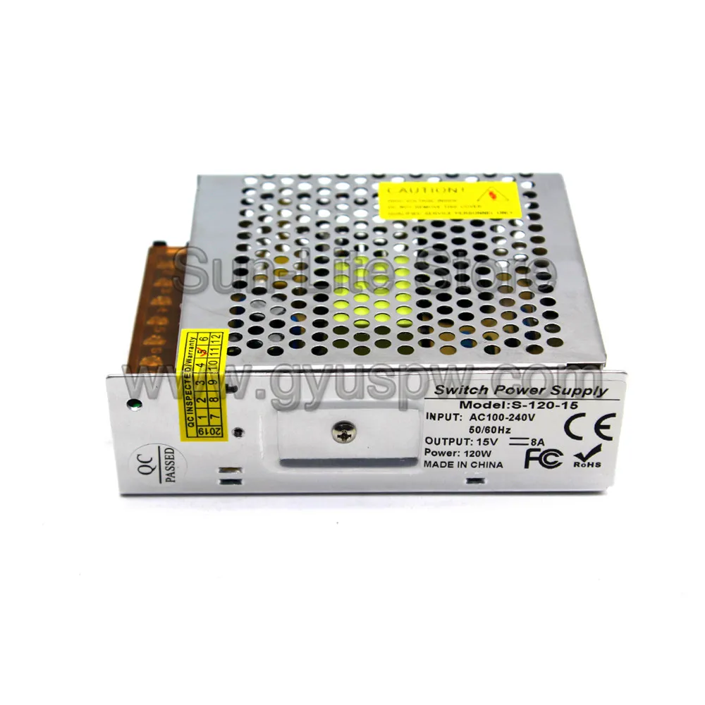 15V 8A 120W Импульсный блок питания драйвер 110v 220V AC DC15V SMPS для дисплей из светодиодной ленты свет CCTV