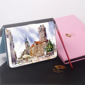 

Portable 300gsm 20 Sheets Album Watercolor Sketchbook For Drawing Book Painting Pad Drawing Paper Art Supplies Leather Cover