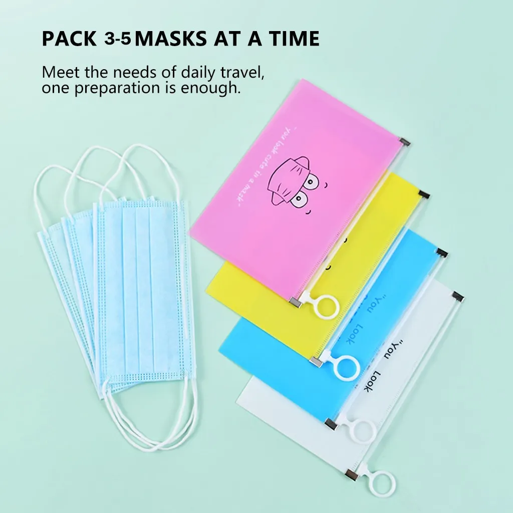 

Mask Storage Bag Portable Clips packing bag Moisture-proof and Dustproof Container Case disposable mask Storage box Organizer