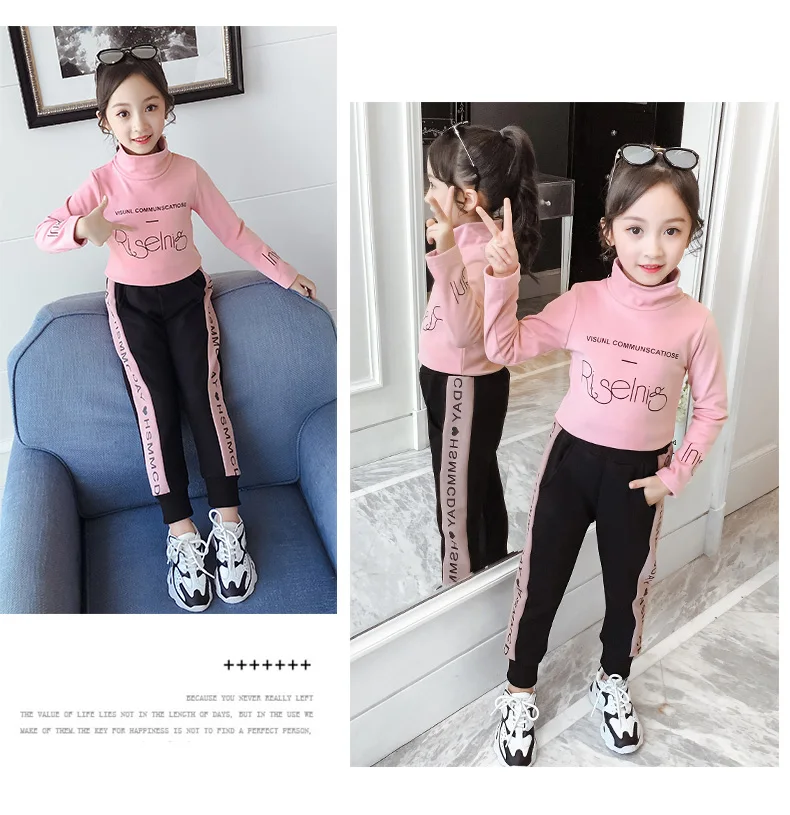 kids clothes girls ubrania baju anak perempuan winter Turtle neck thicken shirts Girls base shirt Clothes for big kids