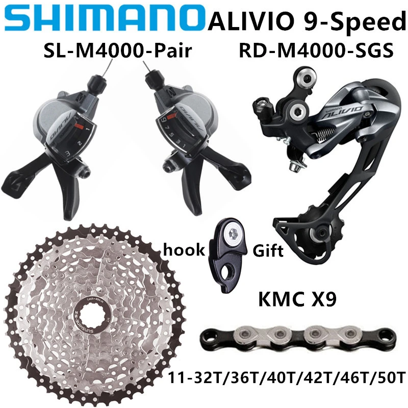 Shimano Alivio Sl M4000 Mtb 9 27 Speed Rd M4000 Sgs Sunshine 11 32t 36t 40t 42t 46t 50t Cassette Flywheel Kmc X9 Chain Shift Kit Bicycle Derailleur Aliexpress Shimano Alivio Sl M4000 Mtb 9 27 Speed Rd M4000 Sgs Sunshine 11 32t 36t 40t 42t 46t 50t Cassette Flywheel Kmc X9 Chain Shift Kit Bicycle Derailleur Aliexpress