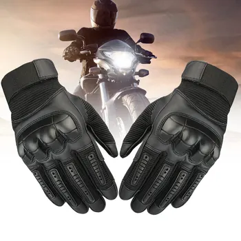 

Touch Screen Tactical Rubber Combat Gloves Men Full Finger Gloves Rubber Hard for Motorbike Climbing Hiking PU Leather Glove Men