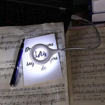 

Bright 18LED USB Night Light With Magnifying Glass Eye Propection Cool White