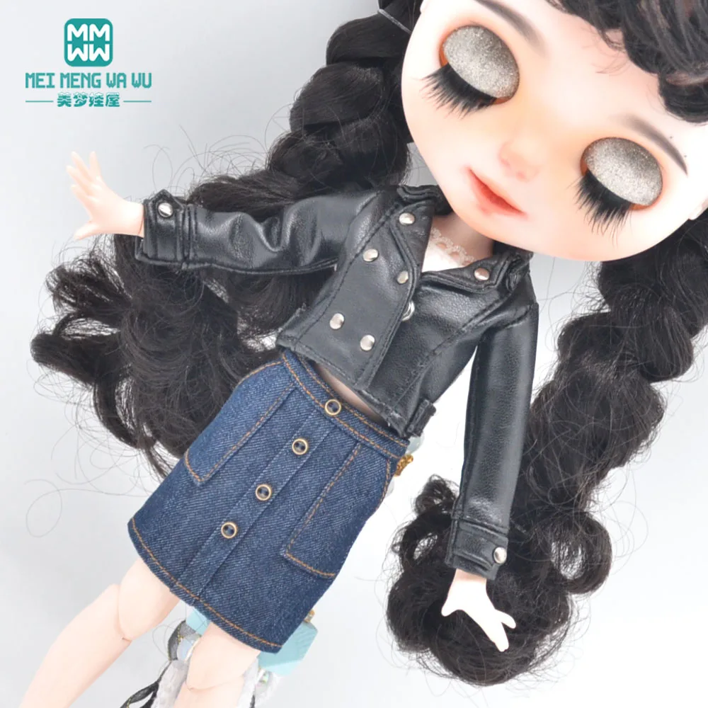 Одежда для куклы Blyth модные кожаные куртки юбки обувь 28-30 см аксессуары Azone