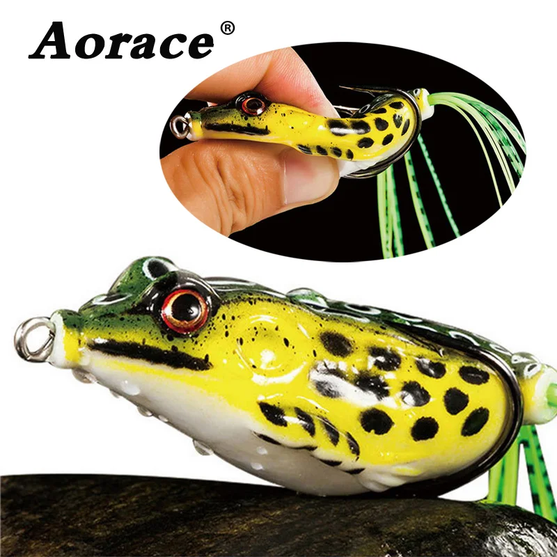 

1PCS 6G 4.5CM Frog Soft Lure Fishing Lures Treble Hooks Top Water Ray Frog Artificial Minnow Crank Strong Artificial Soft