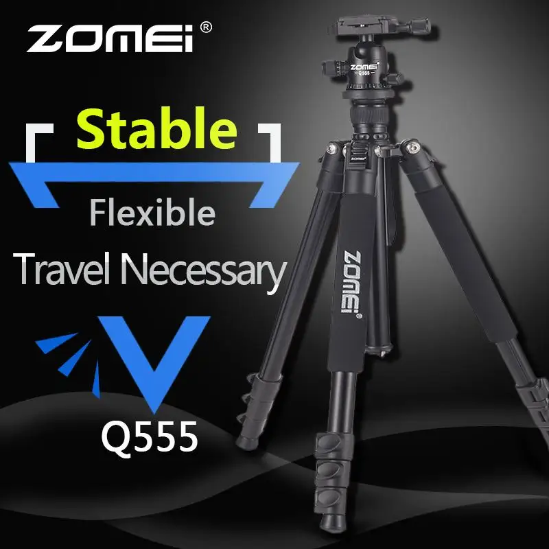 

Zomei Q555 Professional Tripod Aluminum Flexible Portable Camera Tripod Stand Tripe with Ball Head for DSLR camera Smartphones