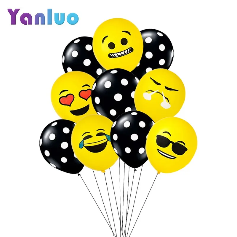 

10pcs 12inch Emoji Balloons Smiley Face Expression Latex Cute Balloons Wedding Party Cartoon Inflatable Balloons