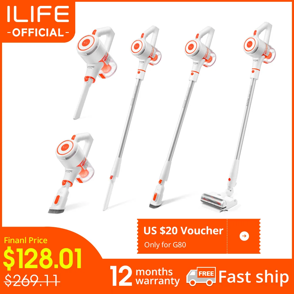 Vacuum-Cleaner Side-Brush EASINE 22000pa Handheld Ilife G80 Wirelessly Powerful Suction