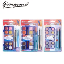 Джорджоне 12/24 Цвета водонепроницаемого материала; Водонепроницаемая Цвет пигмент набор для рисования с кисточек для рисования количество яркие Цвета воды Цвет пигмент комплект, принадлежности для живописи