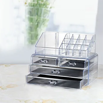 

Cosmetic Storage Box Transparent Acrylic Desktop Countertop Drawer Manicure Jewelry Makeup Organizer Brush Box Case Nail Polish