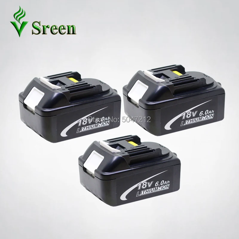 

6000mAh Li With LED Replacement for Makita 18V BL1860 BL1850 BL1830 BL1840 BL1815 LXT400 Power Tool Rechargeable Li-ion Battery