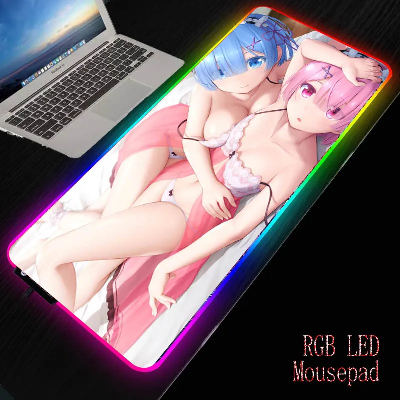 Коврик для мыши Re: Zero с подсветкой в стиле аниме девочек | Компьютеры и офис