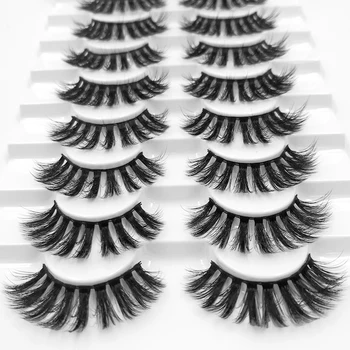 

2020 NEW 8 pairs 100% Real Mink Eyelashes 3D Natural False Eyelashes Mink Lashes Soft Eyelash Extension Makeup Kit Cilios