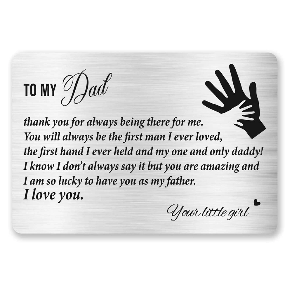 To My Dad Love Note Engraved Metal Wallet Inserts Card,Father's Day Gifts  for Dad from Daughter,Step Dad Gift for Birthday DIY|Key Chains| -  AliExpress