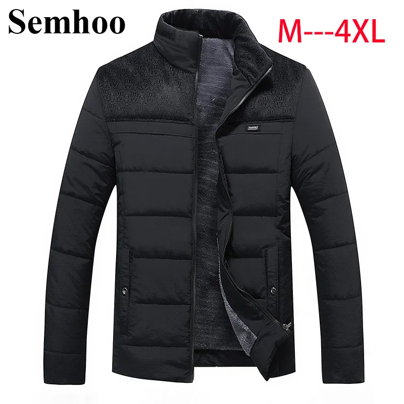 

2019 Autumn And Winter New Thick Collar Stand Plus Size Zipper Men's Fashion Jacket Warm Padded Stitching Youth Cotton Jacket