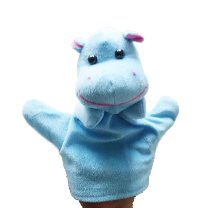 10 стилей, носки для пальцев, динозавры, марионетты, носки, перчатки для рук, детские перчатки, перчатки для животных в зоопарке и ферме, плюшевые игрушки - Цвет: Hippo