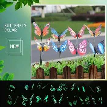 

on Sticks Beautiful Garden Ornament 3D Luminous Butterfly Garden Decor Lawn Decoration