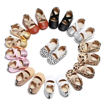 

Genuine Leather Mary Jane Flat Baby Shoes Wave Lace Leopard Newborn Girls Solid Shoes hard Sole Prewalker Autumn Spring Shoes