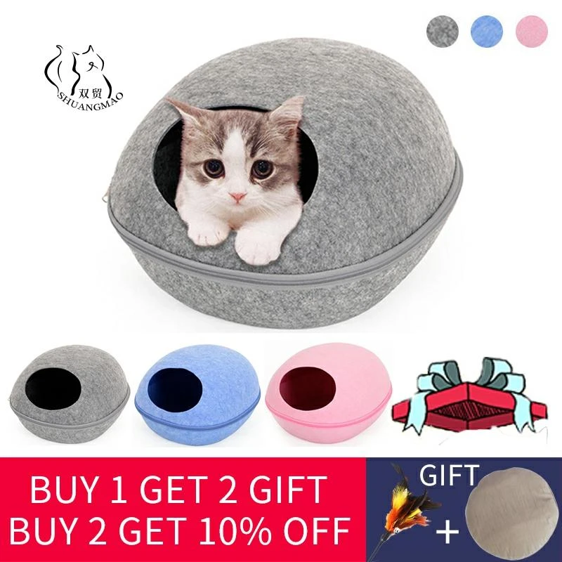 Sac De Couchage En Forme D œuf Pour Chat Et Animal Fermeture Eclair Panier En Tissu En Feutre Nid Pour Chaton Maison Pour Produits Pour Animaux De Compagnie M L Aliexpress